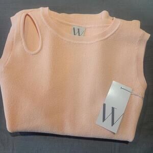 Worthington Sleeveless Sweater Peach Parfait Sz M New With Tags